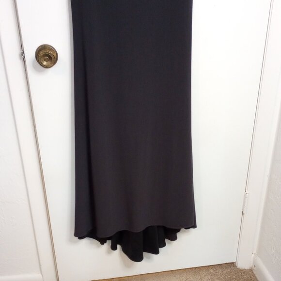 Ellie Wilde Mon Cheri Navy Beaded Accent Long Gown - Picture 3 of 14